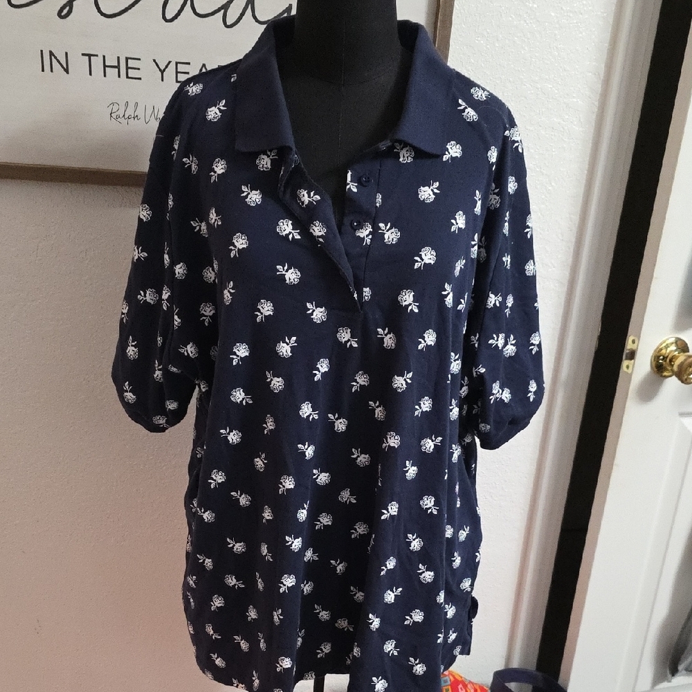 Woman Within Dark Blue Polo Shirt